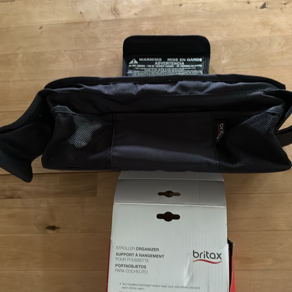 Britax Black Stroller Organizer. 4” x 13” x 6.5”. New in the original packaging.
